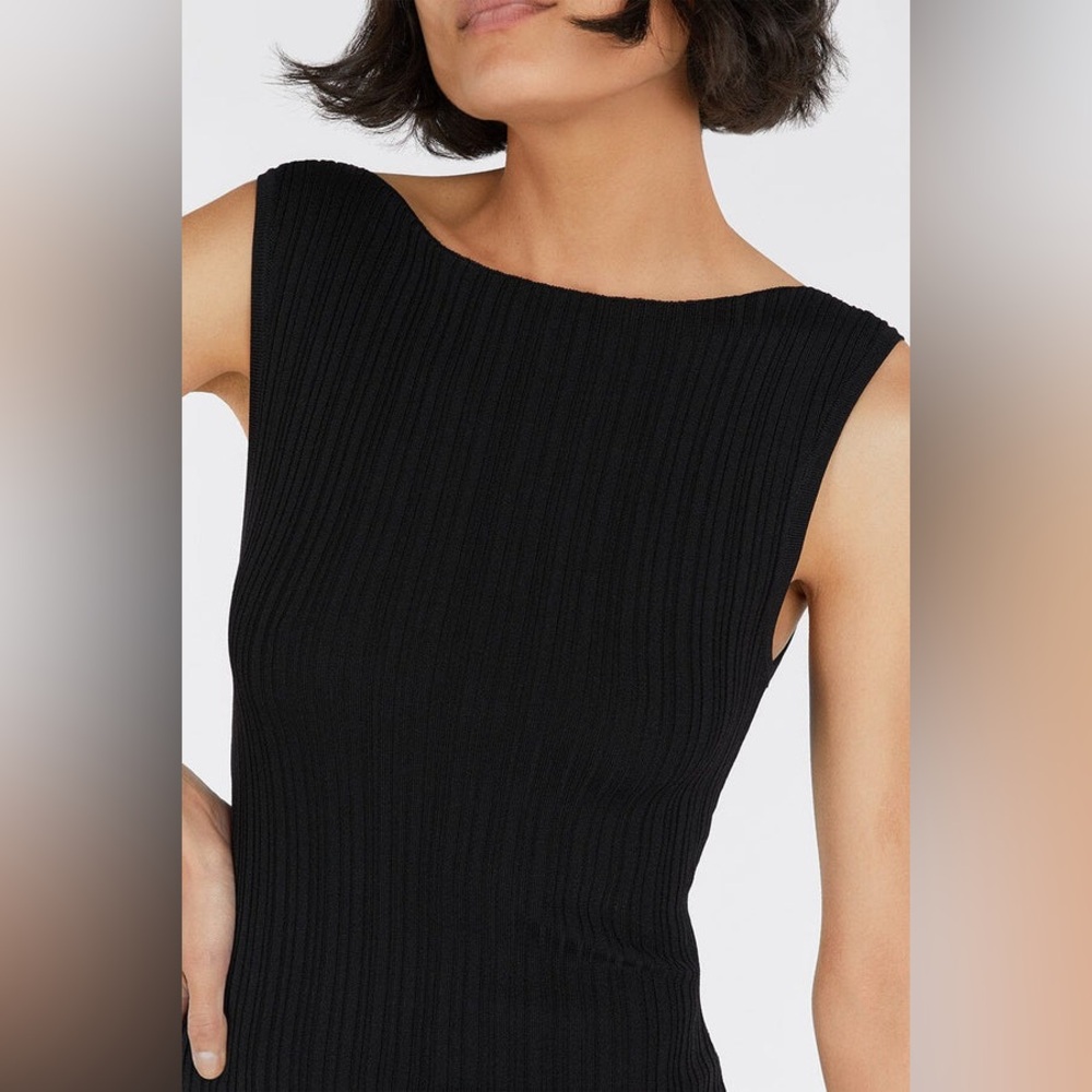 DISSH Black Ribbed Mini Dress
